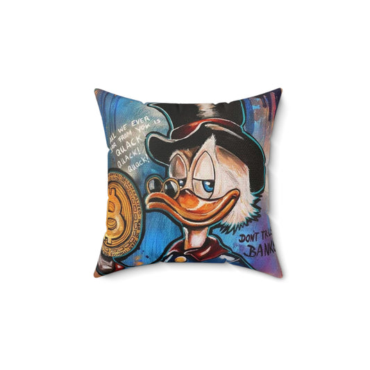 Bitcoin Duck -  Square Pillow